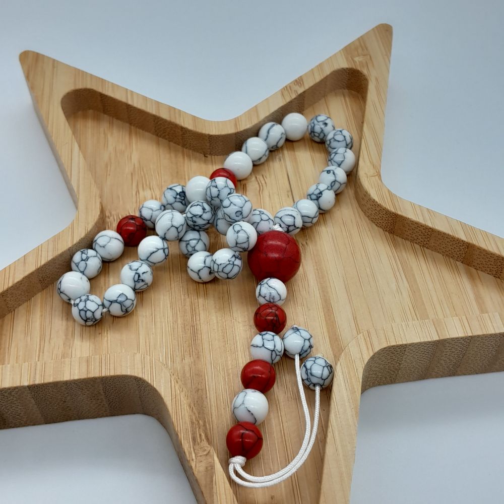 Chapelet Tasbih Traditionnel Howlite blanc