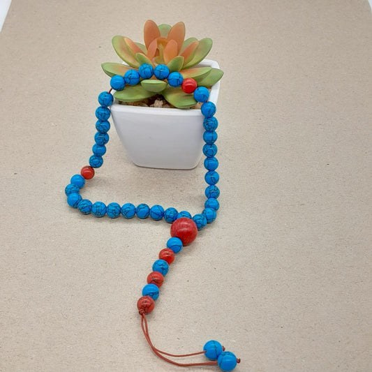 Chapelet Tasbih 33 Perles  en Turquoise Bleue