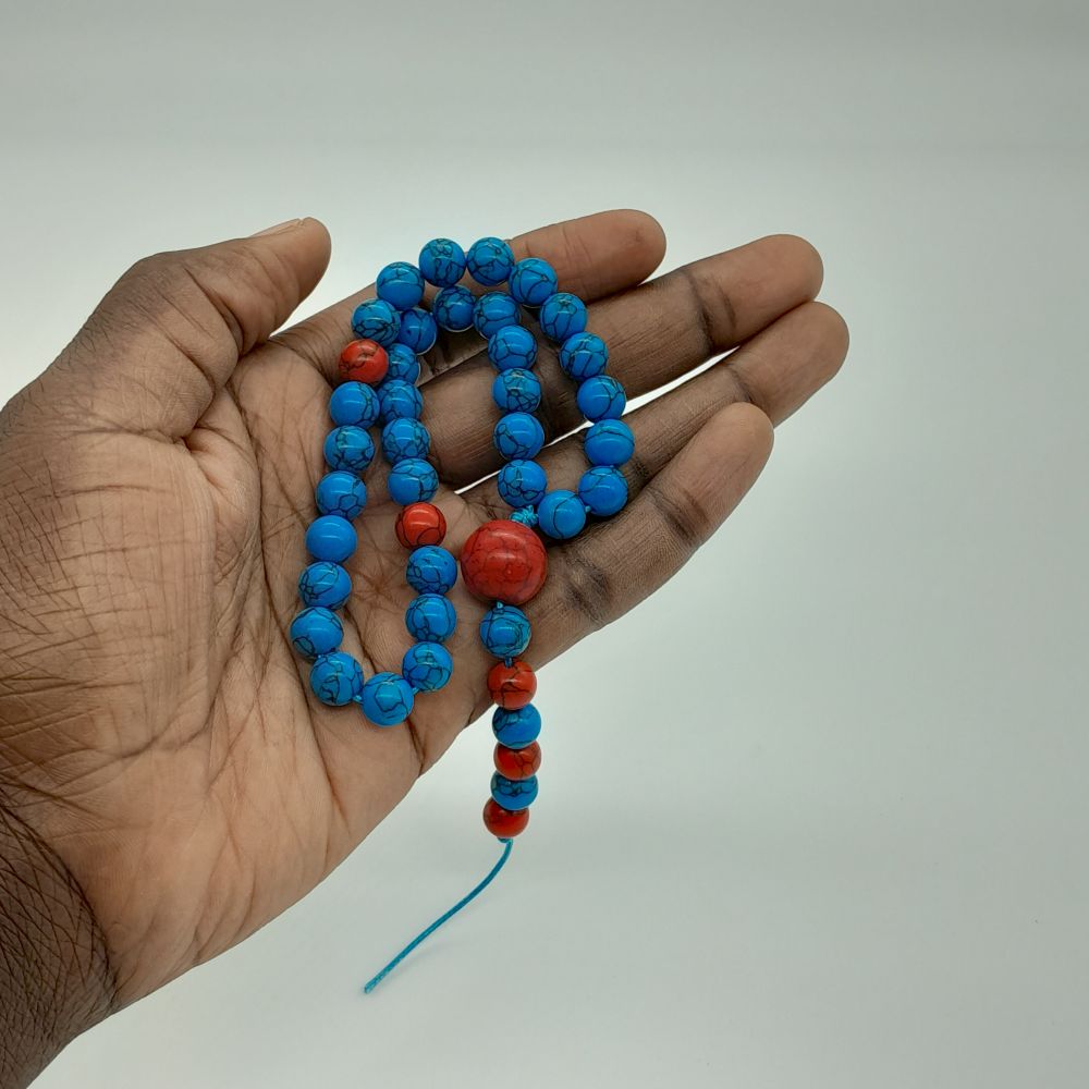 Chapelet Tasbih 33 Perles  en Turquoise Bleue