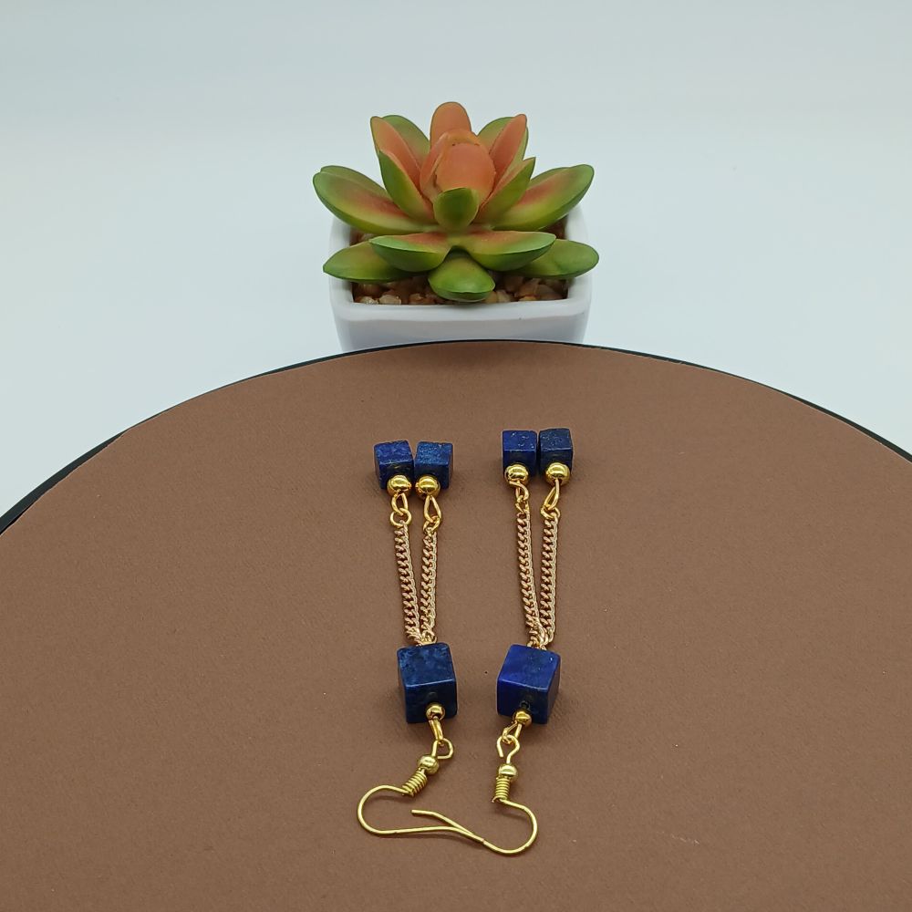 Parure Bijoux (Bracelet+ Boucles Oreilles) Lapis Mazuli