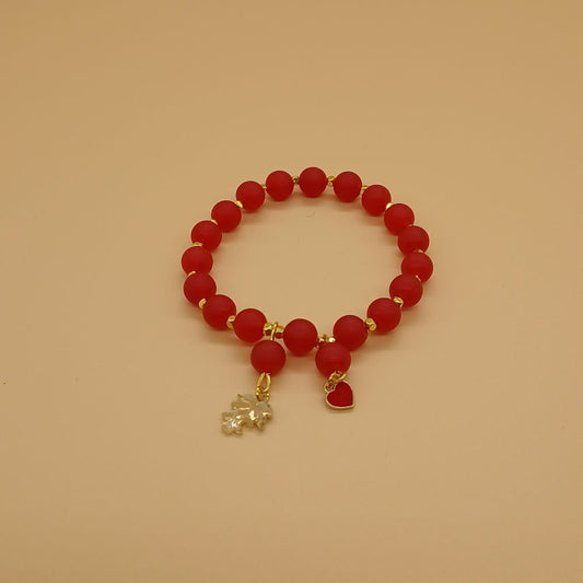 Bracelet rouge calcédoine