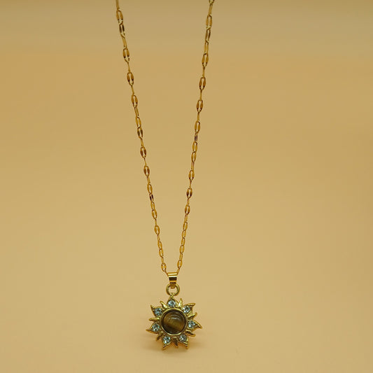 Collier en œil de tigre en acier inoxydable