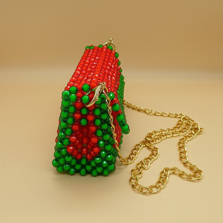 sac-a-main-perles-majorelle-pochette-rouge-vert-anna-chris4