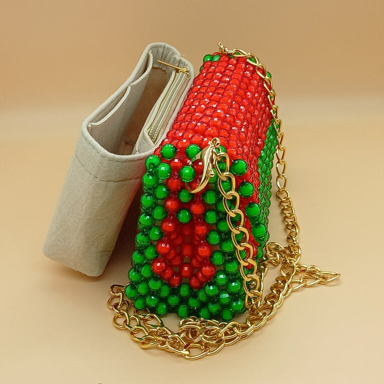 sac-a-main-perles-majorelle-pochette-rouge-vert-anna-chris2