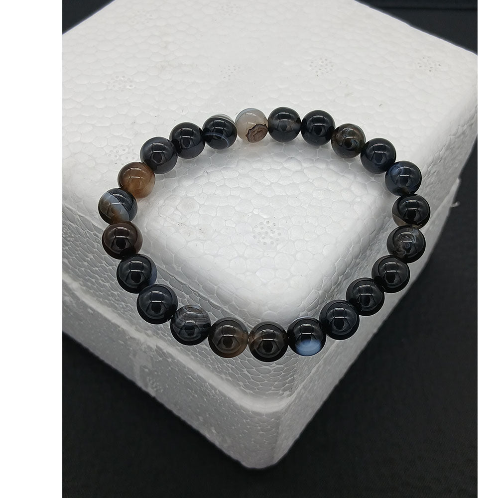 Bracelet Femme / Homme Agate Noire