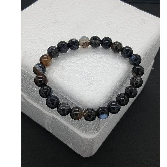 28 Bracelet Agate noire H/F