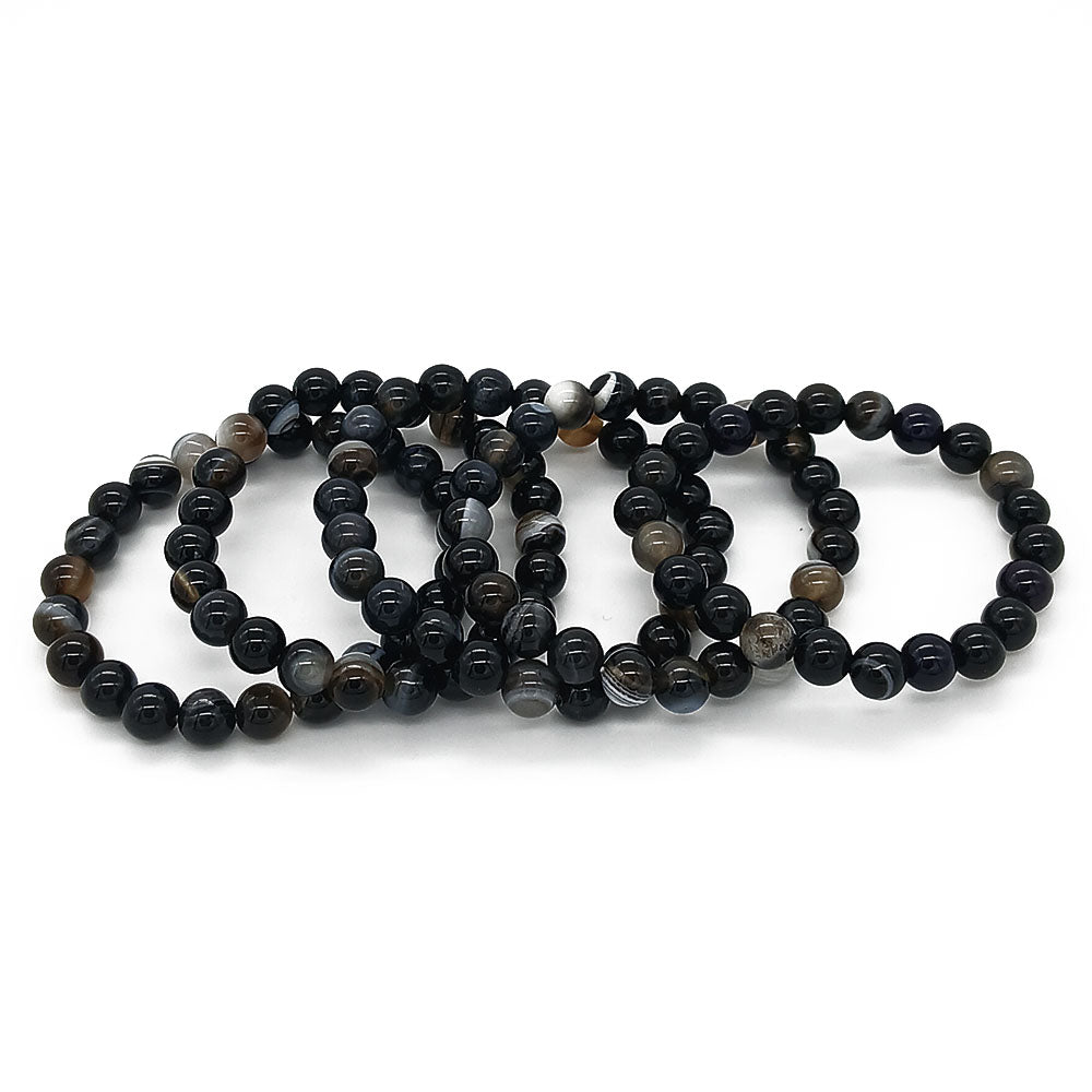 Bracelet Femme / Homme Agate Noire