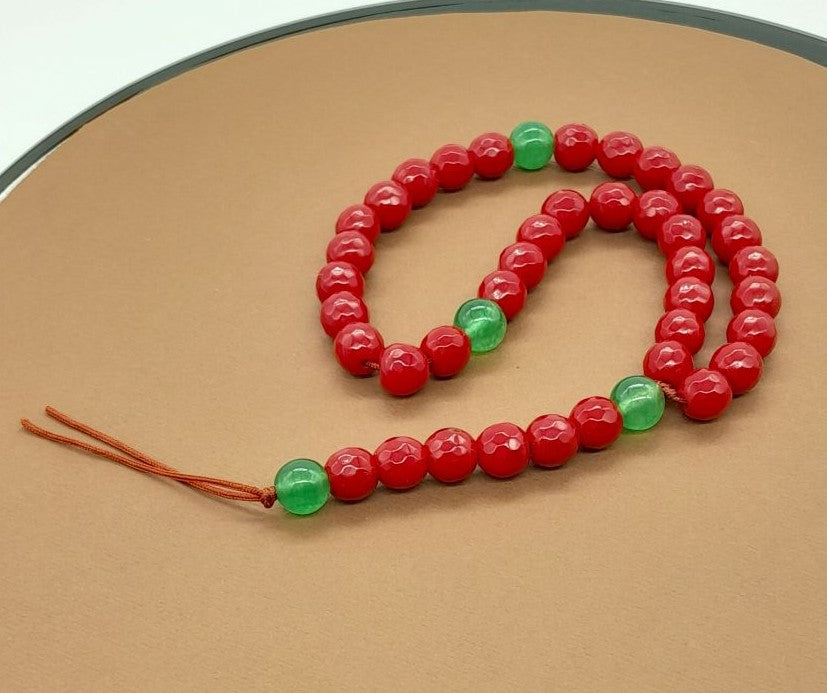Chapelet Tasbih Traditionnel 33 Rouge  Ø8