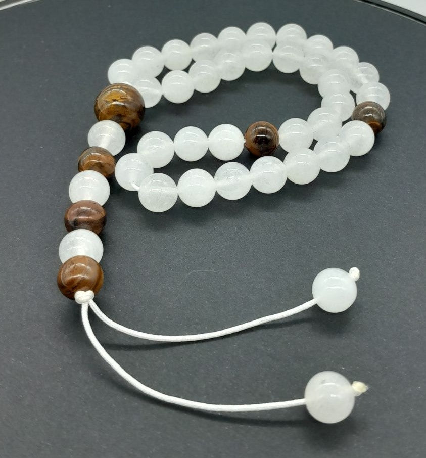 Chapelet Tasbih Traditionnel 33 Agate blanche