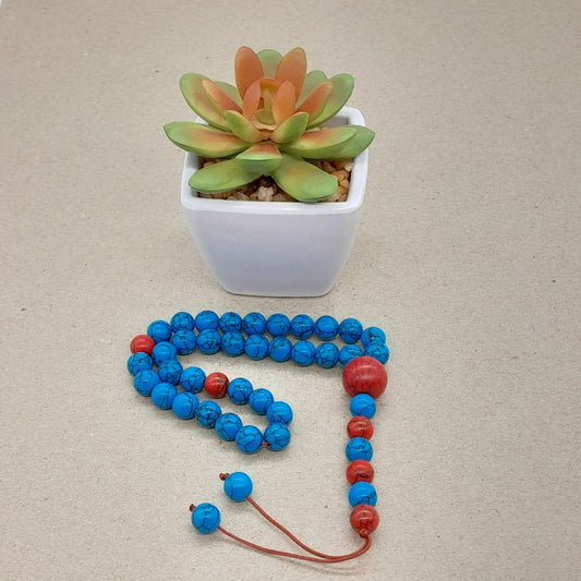 Chapelet Tasbih Traditionnel 33 Turquoise bleu