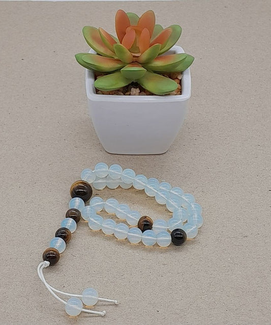 Chapelet Tasbih Traditionnel 33 Agate blanche