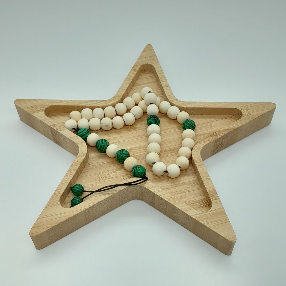 Chapelet Tasbih Traditionnel 33 en Bois blanc Ø10 mm