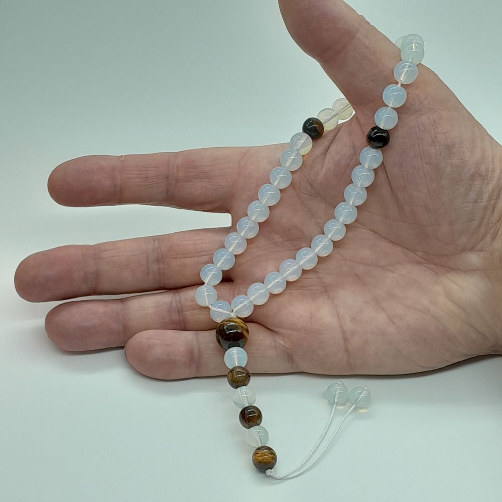 Chapelet Tasbih Traditionnel 33 Agate blanche